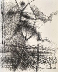 A. S. Rind, 22 x 28 Inch, Charcoal On Paper, Figurative Painting, AC-ASR-742